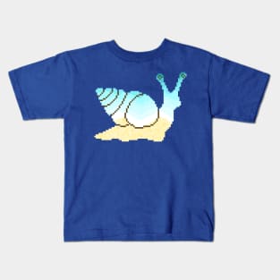 Modern Pixel Ocean Sea Snail Kids T-Shirt